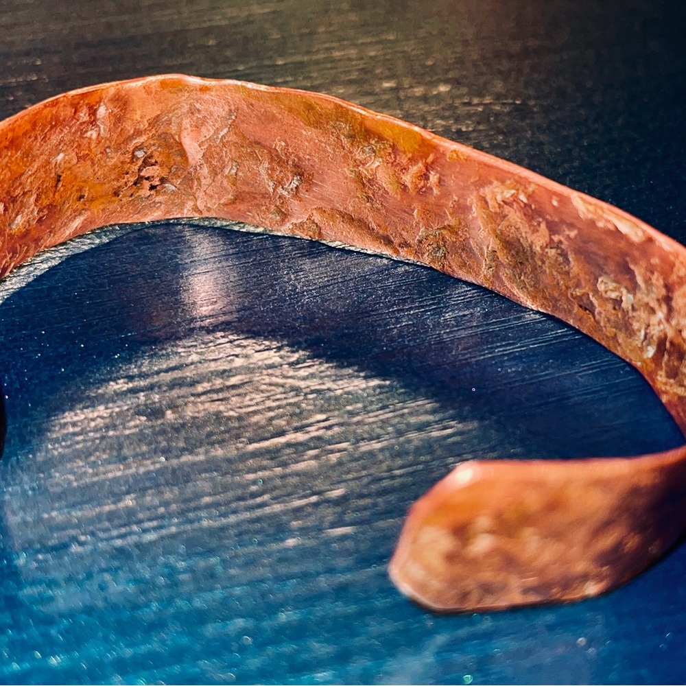 Hammered Solid Copper Cuff Bracelet - image 4